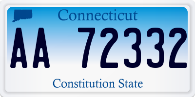 CT license plate AA72332