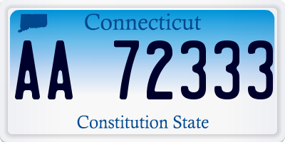 CT license plate AA72333