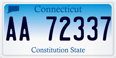 CT license plate AA72337