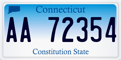 CT license plate AA72354