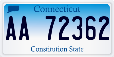 CT license plate AA72362