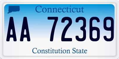 CT license plate AA72369