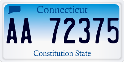 CT license plate AA72375