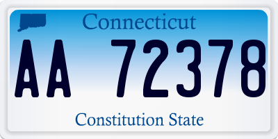 CT license plate AA72378