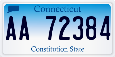 CT license plate AA72384
