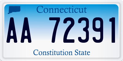 CT license plate AA72391