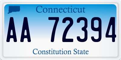 CT license plate AA72394