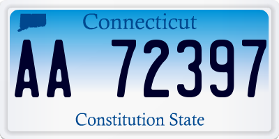 CT license plate AA72397