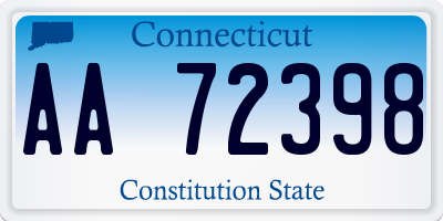 CT license plate AA72398