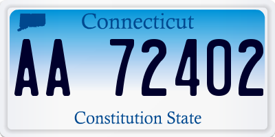 CT license plate AA72402