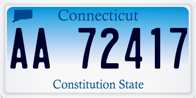 CT license plate AA72417