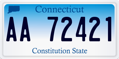 CT license plate AA72421