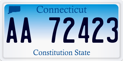 CT license plate AA72423