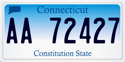 CT license plate AA72427