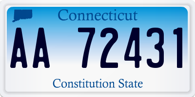 CT license plate AA72431