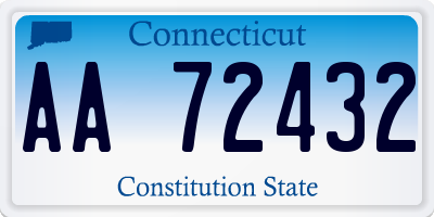 CT license plate AA72432