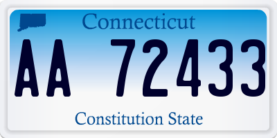 CT license plate AA72433