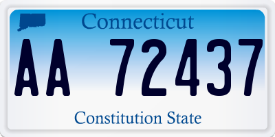 CT license plate AA72437