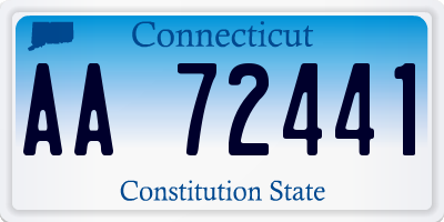 CT license plate AA72441