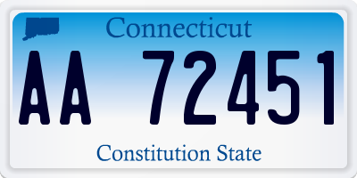 CT license plate AA72451