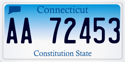 CT license plate AA72453