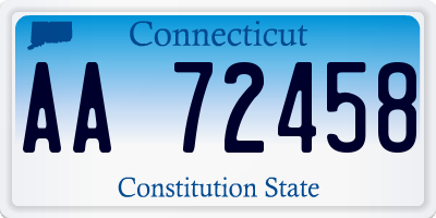 CT license plate AA72458