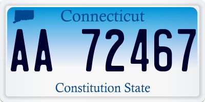 CT license plate AA72467