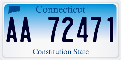 CT license plate AA72471