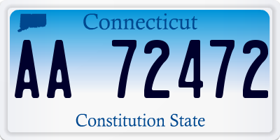 CT license plate AA72472