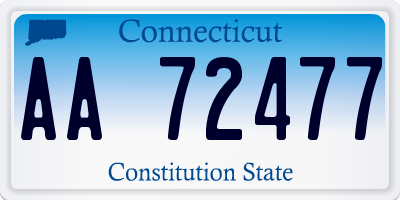 CT license plate AA72477