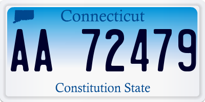 CT license plate AA72479