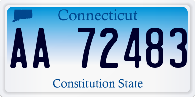 CT license plate AA72483