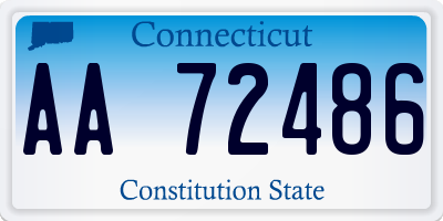 CT license plate AA72486