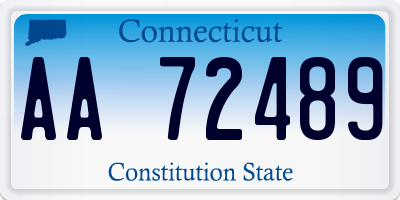 CT license plate AA72489
