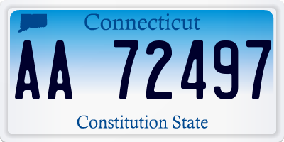 CT license plate AA72497
