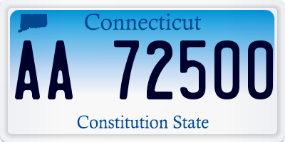 CT license plate AA72500