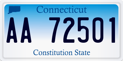 CT license plate AA72501