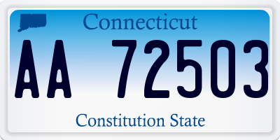 CT license plate AA72503