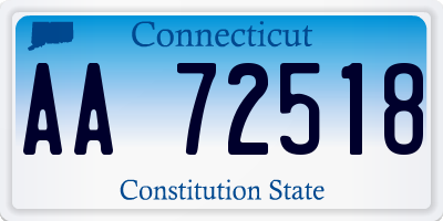 CT license plate AA72518