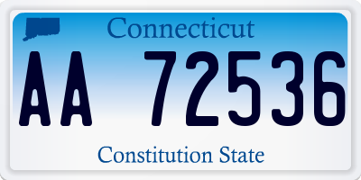 CT license plate AA72536