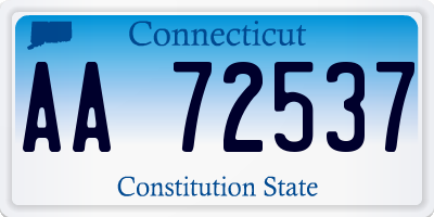 CT license plate AA72537