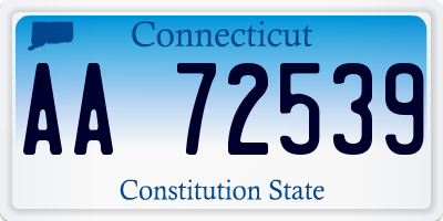 CT license plate AA72539