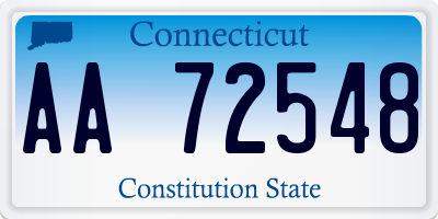 CT license plate AA72548