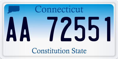 CT license plate AA72551