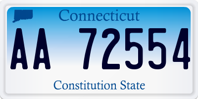 CT license plate AA72554