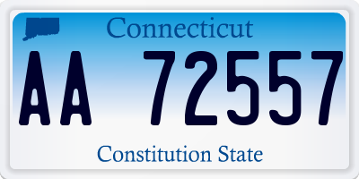 CT license plate AA72557