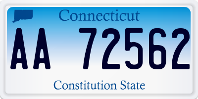 CT license plate AA72562