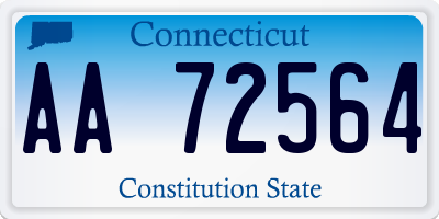CT license plate AA72564