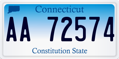 CT license plate AA72574