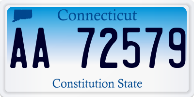 CT license plate AA72579